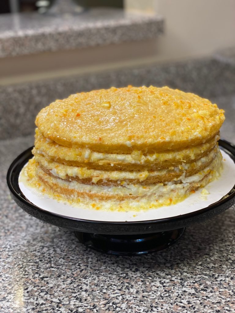 Four layer orange cake