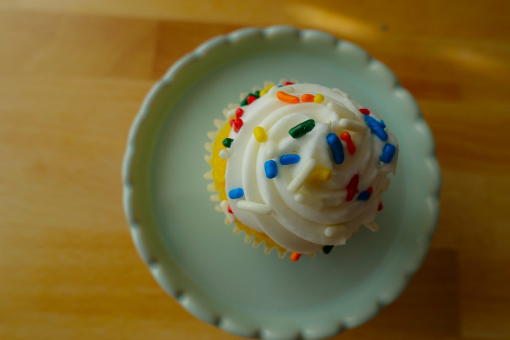 Miniature cupcake shows progress not perfection in diet